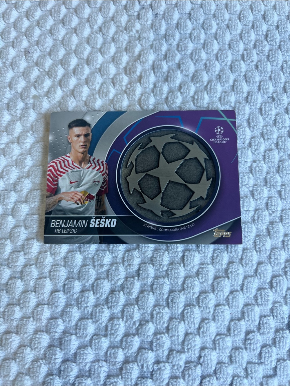 Topps Benjamin Šeško Champions League Commemorative Relic Card